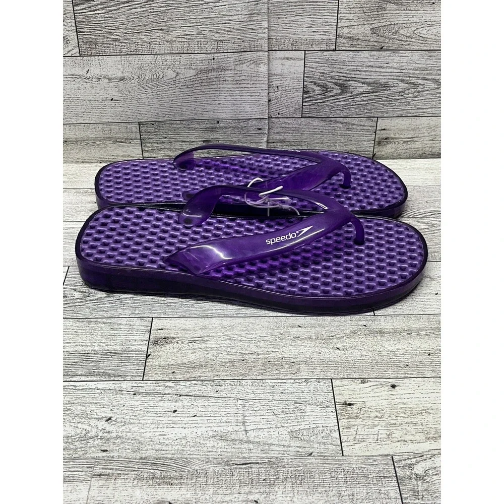 Girls SPEEDO Flip Flops Size M (7-8 Kids) Purple‎ Sport Sandals Shoes Beach